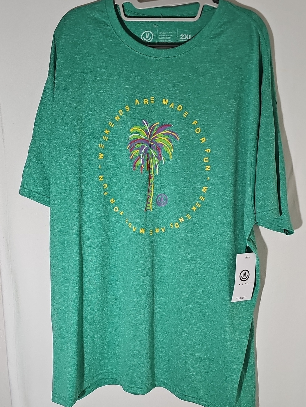 Neff Teal Green Short Sleeve Palm Tree Graphic Tee